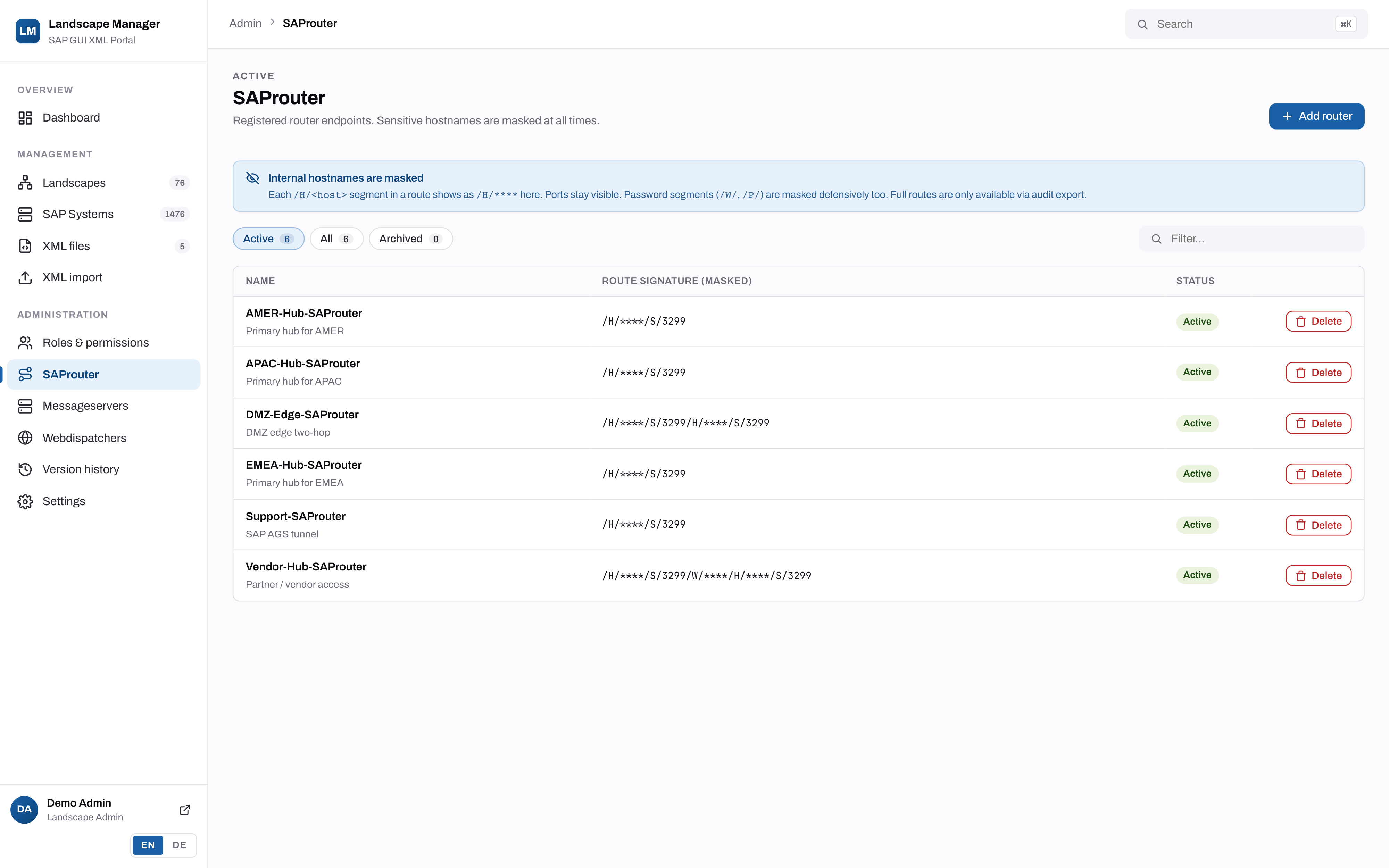 Routers Repository without exposed secrets